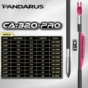 Pandarus CA320PRO 3.2mm Front Taper ACC Shaft Identique au X10 Protour pour tir à l'arc composé sur cible CA320PRO Pandarus CA320 - Product Image 3