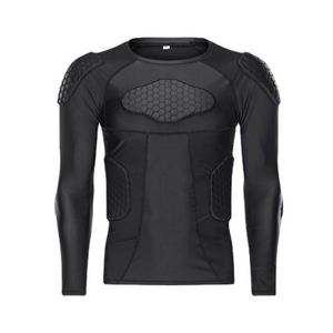 Custom Logo Sports Compression <b>Shirt</b> for Football Men’S Impact Protection Short Sleeve <b>Padded</b> Base Layer - Product Image 4