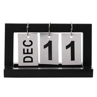 Calendrier de table vintage en bois, décorations rustiques pour café, ornements décoratifs, planificateur à feuilles mobiles DIY, calendrier perpétuel, fournitures de bureau