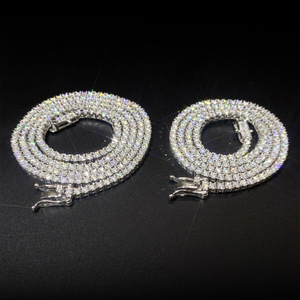 Catene ghiacciate di lusso argento S925 2-5mm VVS1 collana a catena da Tennis Moissanite donna e uomo - Product Image 3