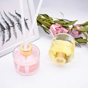 Supplier cheap empty transparent perfume reed diffuser bottles diffuser glass aromatherapy bottles with screw lid