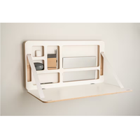 Bureau Flottant Mural Pliant en Bois Multifonctionnel Design Minimaliste Moderne Gain de Place