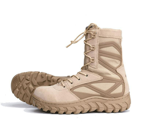 Chaussures de randonnée DFA120 en toile kaki et noire avec bandes renforcées et fermeture éclair latérale sur les manches - Product Image 1