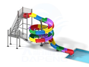 Водные игры игрушки открытый парк Аква стекловолокно спиральная горка для бассейна - Product Image 2