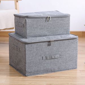 55L Foldable Storage Bins Storage <b>Boxes</b> with Lids and Handles Storage Baskets in Linen Organizers for Toys Shelves - Product Image 1