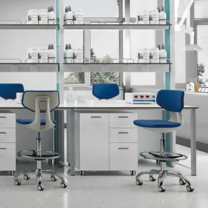 Adjustable Lab Dental Stool Chair Laboratory Furniture ESD Hospital Chair For Clinic School PU Laboratory Doctor Chair