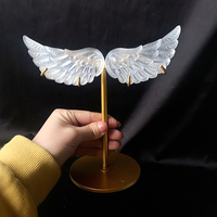 Ailes en cristal sculpté naturel pierre de guérison aile d'ange en selénite blanche avec support artisanat en cristal