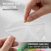 Sac de rangement transparent en PVC durable pour leurres de pêche, 13x12cm (5.1x4.7in), pochette souple transparente pour appâts avec fermeture éclair, vente en gros