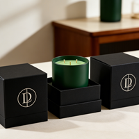 Coffret Cadeau Carré Rigide Réutilisable et Recyclable pour Bougies, Huiles Essentielles et Aromathérapie, Impression UV Quatre Couleurs, Marquage à Chaud, Luxe
