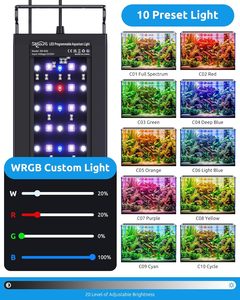 Seaoura SR-659 WRBG DIY Kleur 24/7 Zonsondergang Zonsopgang Automatisch Aan/Uit Programmeerbare Aquariumverlichting LED Aquariumlamp met Thermometer - Product Image 2