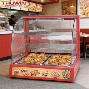 Équipement de cuisine occidental commercial, vitrine chauffante en verre incurvé électrique avec tiroir à eau pour conserver l'humidité des aliments - Product Image 4