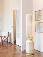 Lustre suspendu en tissu de style loft nordique, design pour salon, escalier, plafond haut, villa duplex