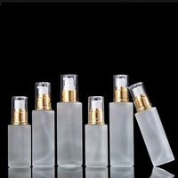 Flacon cosmétique de luxe vide en verre dépoli transparent avec pompe pour crème visage et sérum de soin 20ml-120ml, flacon de lotion