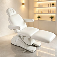 Fauteuil esthétique moderne blanc rotatif pour podologie, tatouage, salon de beauté, lit facial, table de massage électrique pour spa et soins