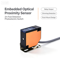 Sensor Proximitas Optik Terintegrasi 2m, Deteksi Cepat, Sakelar Fotolistrik dengan Output Relay dan Fungsi Deteksi Peredupan