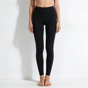 Pantalon Capri de Yoga <span class=keywords><strong>Noir</strong></span> Taille Haute pour <span class=keywords><strong>Femme</strong></span>, <span class=keywords><strong>Legging</strong></span> d'Entraînement Tricoté Respirant Standard avec Poches, Style Vintage Printemps - Product Image 1
