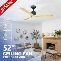 Ventilateur de plafond 1stshine 52 pouces avec pales en bois massif, télécommande, design moderne professionnel, maison intelligente, moteur DC longue durée, efficace