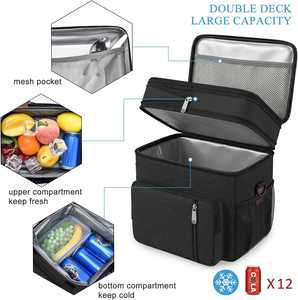 Lunch Bag Lunch Box Double Deck Leakproof Insulated Soft Large Adult Camping Cooler Bag for Work Beach Picnic Travel - Product Image 3
