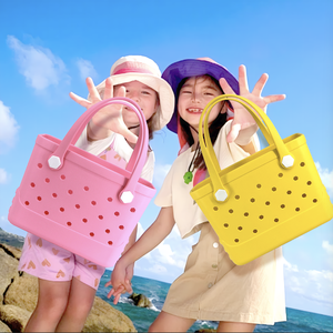 Bolsa de playa Eva de goma impermeable de tamaño pequeño, bolsa de mano Eva portátil y duradera, bolsa de mano con agujeros de espuma Eva - Product Image 6