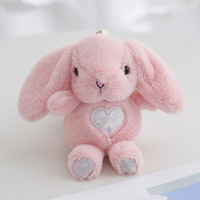 Peluches Lapin de Pâques Mini en Peluche, Jouets en Peluche Lapin aux Longues Oreilles, Porte-clés Lapin, Animaux en Peluche