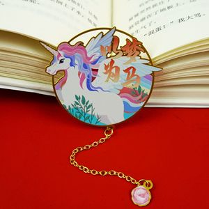 Source Factory Custom Cartoon UV Printed Metal Bookmarks for Back to School Gifts