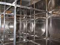 Réservoir en acier inoxydable SS316 de grande capacité de stockage de 10 m3, grand réservoir d'eau de 10 000 litres, réservoir d'eau sectionnel en acier inoxydable SS304