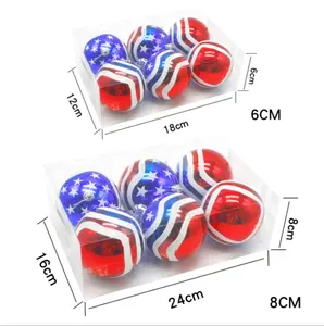 Best verkauf produkte 2021 USA 6/8cm Christmas ball werbe geschenk lieferant für Independence Day party Christmas dekorationen