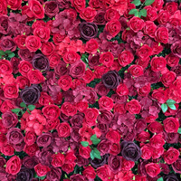 Panneau mural de fleurs artificielles NINI Factory Direct, fond de scène en fleurs rouges 5D pour la décoration de mariage, arrangement floral