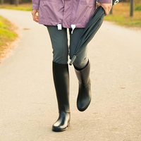 Bottes d'équitation hautes unisexes en cuir véritable 100% avec fermeture éclair, antidérapantes, imperméables, respirantes, toutes saisons