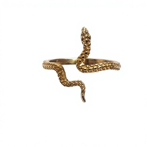 Anillo de Serpiente para Hombre y Mujer, Ajustable, con Piedra Lunar, de Plata, Joyería de Dedo con Diseño de Serpiente - Product Image 1