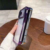 Coque antichoc personnalisable avec airbag d'angle, nouvelles couleurs, pour iPhone 18 17 Pro Max, en acrylique transparent avec grande fenêtre plaquée