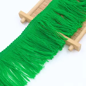 High Quality Customization Acrylic Fiber Yarn Lace Fringe For Football Fan Scarf And Decorative Clothes