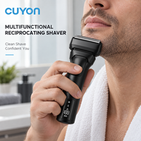 Rasoir électrique professionnel pour hommes à double lame flottante, rechargeable par Type-C, avec design étanche IPX6