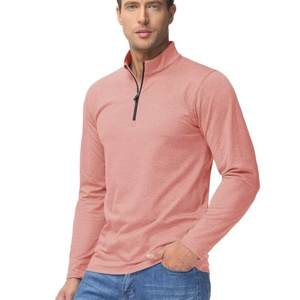 Sweat-shirt mi-zippé pour homme, vêtement de jogging, doublure polaire premium, chemises de golf à manches longues en molleton chiné, poids moyen, sweats à 1/4 de zip - Product Image 2