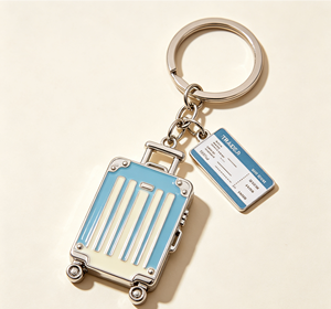 Porte-clés de valise 3D en alliage de zinc, porte-clés de bagage émaillé, imprimé en sérigraphie, souvenir de voyage, cadeau - Product Image 4
