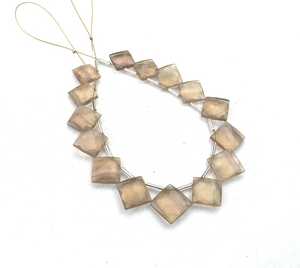 Cuentas de piedras preciosas de fluorita marrón de 1 hebra de alta calidad, Briolette de forma cuadrada Natural para fabricación de joyas hechas a mano - Product Image 6