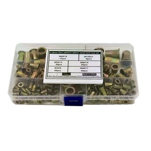 Écrous à riveter Hui Wuju M3 M4 M5 M6 M8 M10 en acier au carbone zingué à tête plate et à bride, lot de 150 pièces - Product Image 2
