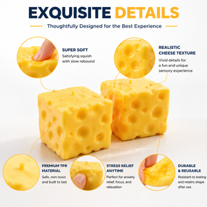 Juguete de Goma TPR con Forma de Queso Cuadrado, Suave y Blandito, para Niños, Venta al por Mayor - Product Image 3