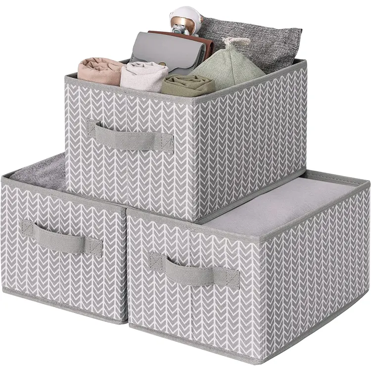 Large Square Fabric Storage Clothing Organizer Containers Foldable and Reusable Home Organization Boxes for Clothes