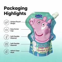 Pochette Doypack personnalisée à découpe irrégulière avec bec verseur, imprimé dessin animé, refermable, pour recharge de savon liquide et shampoing, pour soins personnels