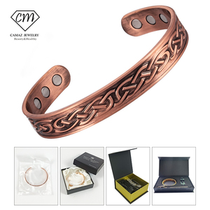 ECAMAZ Bracelet manchette en cuivre vintage motif cheval, thérapie magnétique, unisexe, ornement quotidien pour la santé - Product Image 6