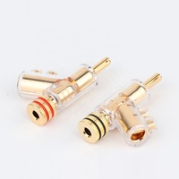Prix d'usine connecteur de fiche banane or/rhodium câble haut-parleur autobloquant adaptateur de prise de borne banane amplificateur Audio