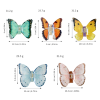 Elle partage le nouveau printemps papillon esthétique français épingle à cheveux tempérament ornements de cheveux tête arrière plat doux griffe de cheveux en plastique