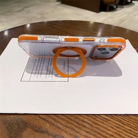 Étui multifonctionnel magnétique rotatif pour iPhone 17, coque transparente en acrylique robuste avec accents métalliques