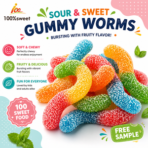 <strong>Sweets</strong> Wholesale Sour <strong>Worms</strong> Gummies Candies Oem Jelly Manufacturer Sour Gummy <strong>Worms</strong> Candy - Product Image 2