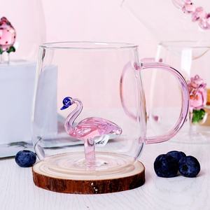 Neuankömmling 3D Neuheit Tier pflanze in Glas Kaffeetasse Niedliche Trinkgläser Milch becher mit farbigem Griff - Product Image 2