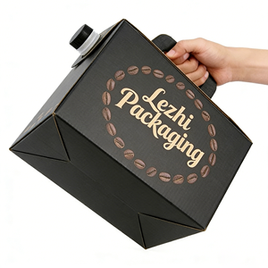 Kotak Kopi Bawa Pulang Custom Cater <span class=keywords><strong>Tek</strong></span> 160 oz dari Kertas Hitam, Wadah Kopi Panas, Kotak Kemasan Kopi dengan Katup Dispenser Cairan - Product Image 4
