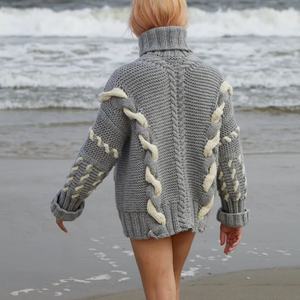 Jersey <span class=keywords><strong>de</strong></span> punto <span class=keywords><strong>de</strong></span> manga larga para mujer, suéter <span class=keywords><strong>de</strong></span> punto, suéter <span class=keywords><strong>de</strong></span> punto, prendas <span class=keywords><strong>de</strong></span> vestir exteriores, cuello alto, suéteres <span class=keywords><strong>de</strong></span> punto <span class=keywords><strong>de</strong></span> manga larga - Product Image 3