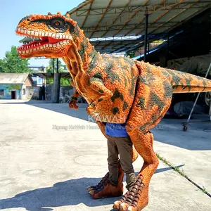 Kawah Kostum Dinosaurus T-rex King Dewasa Berjalan Pemasok Emas Kustom