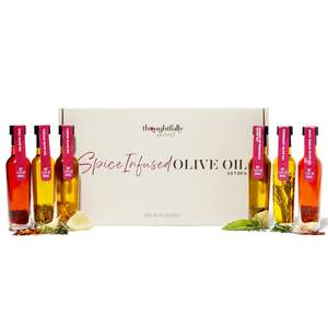 Ensemble Cadeau Huile <span class=keywords><strong>d</strong></span>'Olive Extra-Vierge Pensivement Gourmet Premium 6 Saveurs Piment Infusé Ail Épicé Herbes De Provence Espagne - Product Image 6